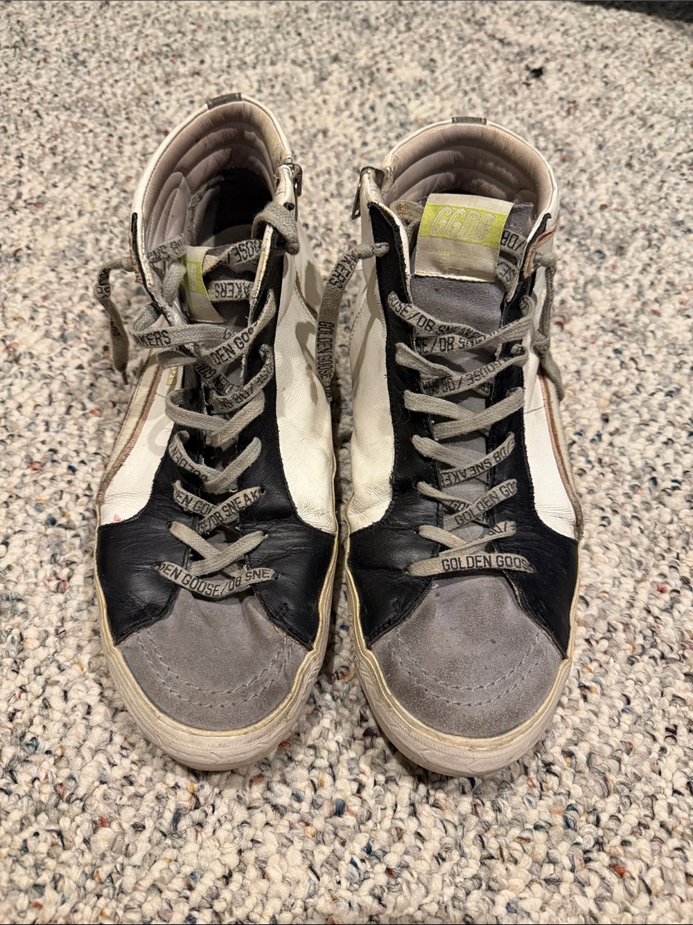 Golden Goose Men’s Black, White & Gray High-Top Sneakers